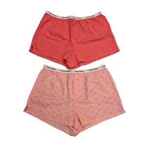 Calvin Klein Pink Lounge Shorts Set 2 Pair Sleepwear Pajama Size S